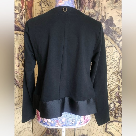 Luukaa black long sleeve ribbon hem top - Picture 4 of 10